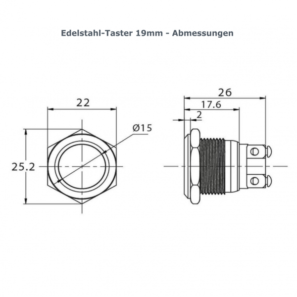 Klingeltaster 19mm